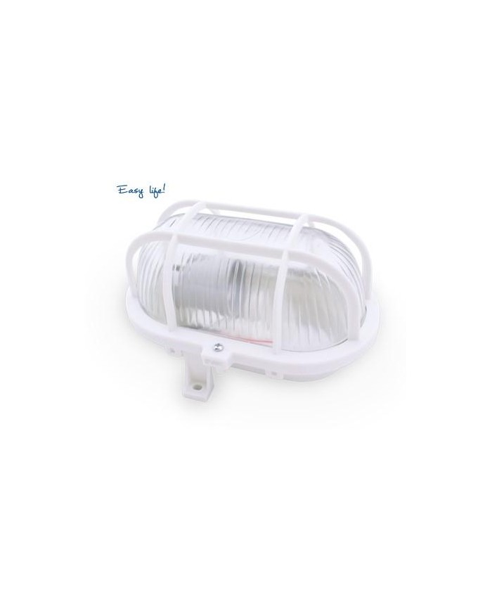 APLIQUE OVALADO GSC PLASTICO E27 60W. 230V. BLANCO