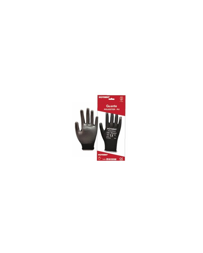 GUANTES POLIURETANO NEGRO T- 9 HAYDENT 12UDS.