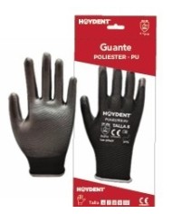 GUANTES POLIURETANO NEGRO T-10 HAYDENT 12UDS.