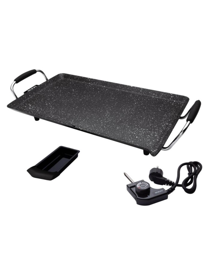 PLANCHA DE ASAR ELECTRICA SOGO MARMOL 1800 W.