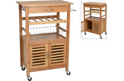 CARRITO COCINA EXCELLENTH BAMBU 60X36X88 CMS.