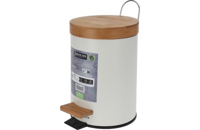 CUBO BASURA KOOP PLAS/BAMBU C/PEDAL 3LTS