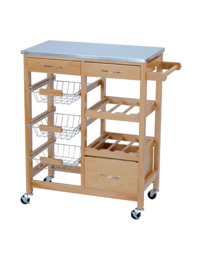 CARRITO COCINA EXCELLENTH BAMBU 66X36X84 CMS.
