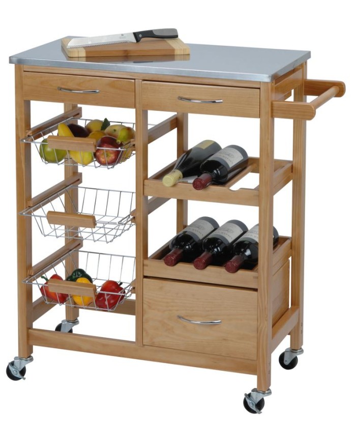CARRITO COCINA EXCELLENTH BAMBU 66X36X84 CMS.