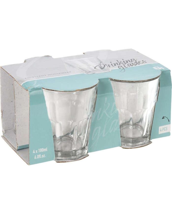 VASOS DE CRISTAL EXCELLENTH 180ML. 4 UDS.