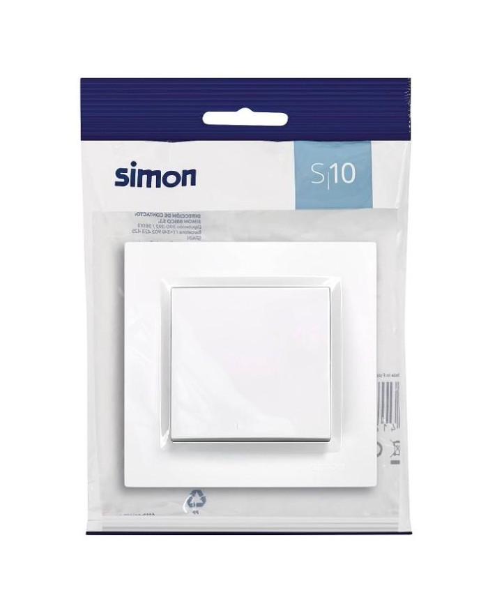 PULSADOR SIMON 10 BLANCO 8'4X8'4X4'5 CMS.