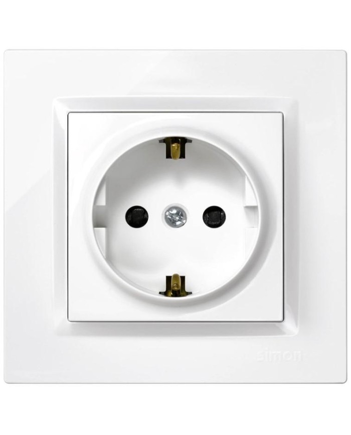 BASE ENCHUFE EMPOTRAR SIMON 10 BLANCO 8,4X8,4X4,5 CMS.