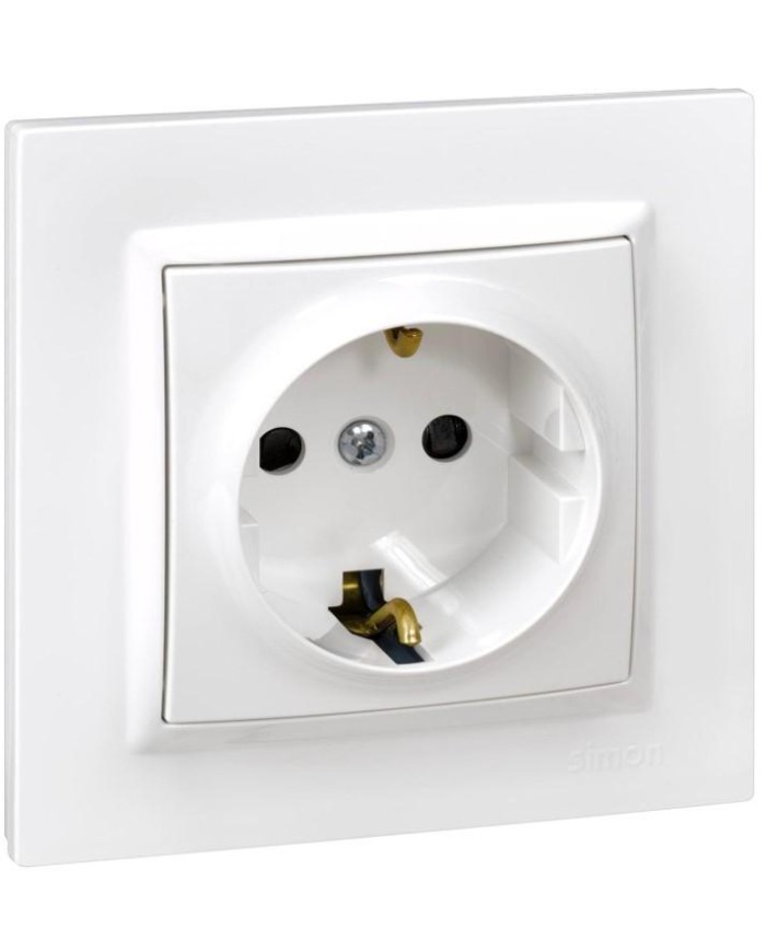 BASE ENCHUFE EMPOTRAR SIMON 10 BLANCO 8,4X8,4X4,5 CMS.