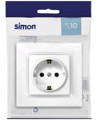 BASE ENCHUFE EMPOTRAR SIMON 10 BLANCO 8,4X8,4X4,5 CMS.
