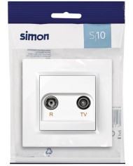 TOMA RADIO/TV EMPOTRAR SIMON 10 BLANCO 8'4X8'4X4'5 CMS.