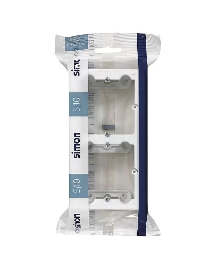 CAJA DOBLE DE SUPERFICIE SIMON 10 BLANCO 15'5X8'4X4 CMS.