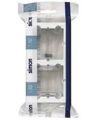 CAJA DOBLE DE SUPERFICIE SIMON 10 BLANCO 15'5X8'4X4 CMS.