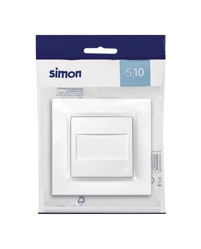 TAPA CIEGA SIMON 10 BLANCO 8'4X8'4X4'5 CMS.