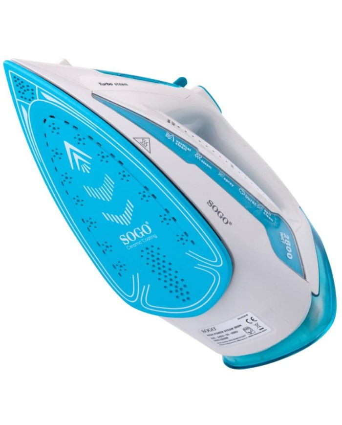 PLANCHA VAPOR SOGO CERAMICA 2800 W. AZUL