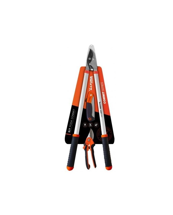 KIT PODA ALTUNA TIJERA 2 MANOS + TIJERA 1 MANO + SERRUCHO PLEGABLE