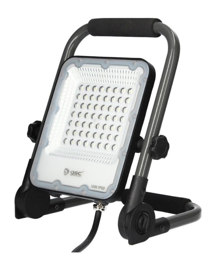 FOCO LED EXTERIOR 30W. 6500K GSC CON SOPORTE MOVIL