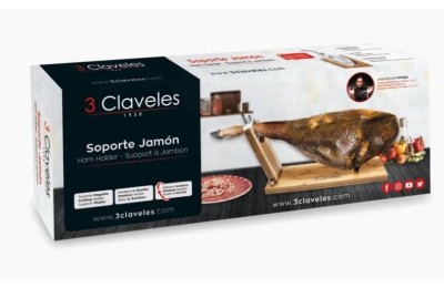 JAMONERO 3 CLAVELES MADERA PLEGABLE GIRATORIO
