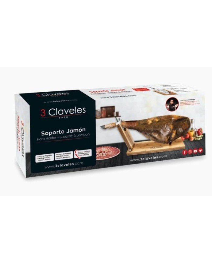 JAMONERO 3 CLAVELES MADERA PLEGABLE GIRATORIO