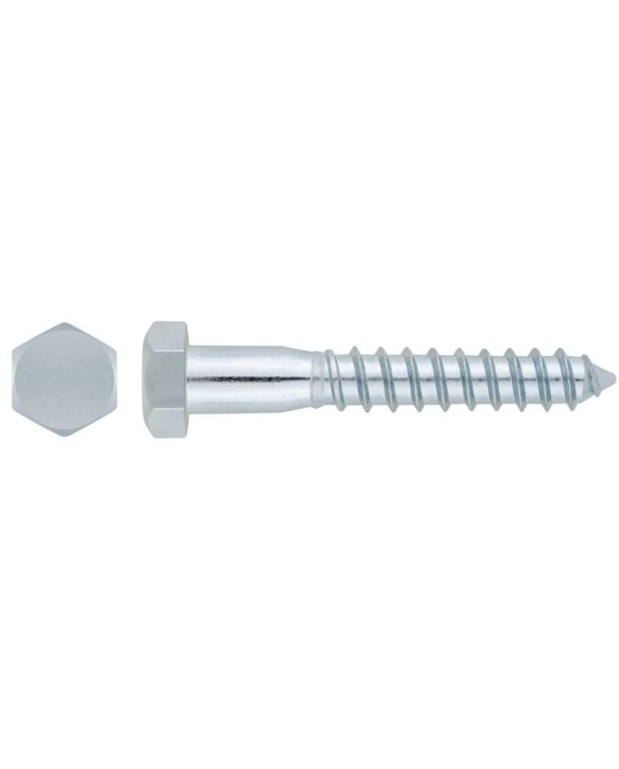 TIRAFONDO CABEZA HEXAGONAL  6 X 50 ZINCADO