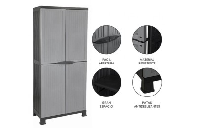 ARMARIO DE RESINA 7H 4 BALDAS ESCOBERO 171'5X68X39 CMS.
