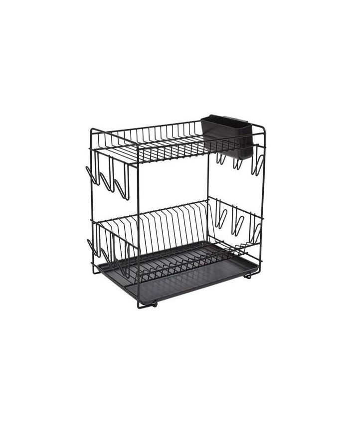 PLATERA SAUVIC CON BANDEJA PLASTICO NEGRO GRANDE