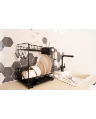 PLATERA SAUVIC CON BANDEJA PLASTICO NEGRO GRANDE