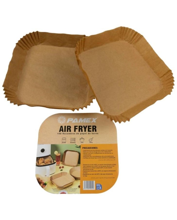 BANDEJAS DESECHABLES PAMEX FREIDORA AIRE 20X20CMS. (B/100UDS.)