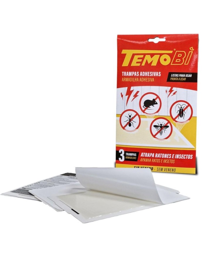 TRAMPA ADHESIVA TEMOBI RATONES E INSECTOS (3 UDS.)