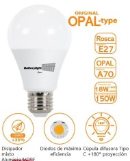 BOMBILLA LED ESTANDAR BATTERYLIGHT A70 18W. E27 2700K