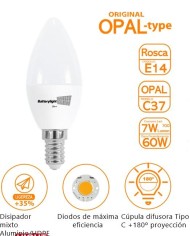 BOMBILLA LED VELA C37 BATTERYLIGHT 7W. E14 6000K