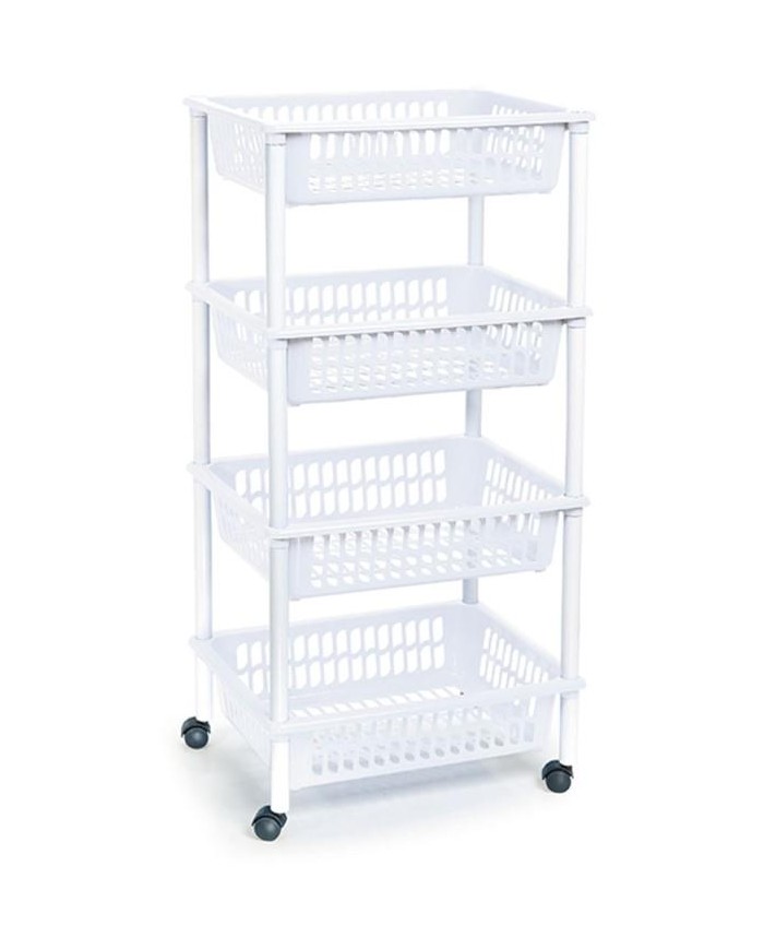 CARRITO MULTIUSOS PLASTICFORTE 4 CESTAS 40X30X85 CMS.