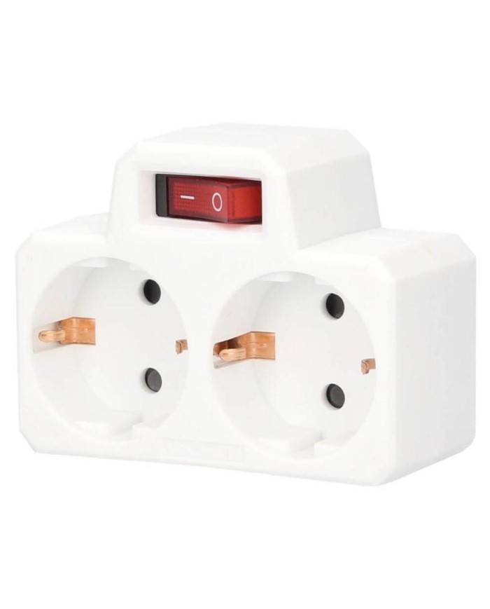 LADRON 2 ENCHUFES CON INTERRUPTOR BL GSC
