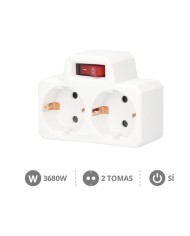 LADRON 2 ENCHUFES CON INTERRUPTOR BL GSC