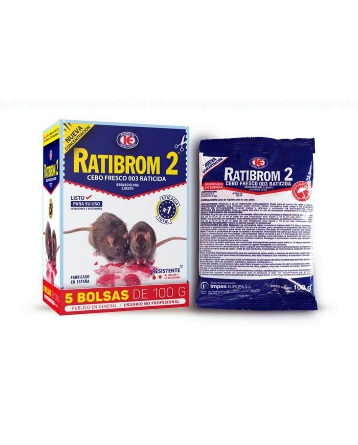 RATICIDA RATIBROM-2 CEBO FRESCO 500 GRS.