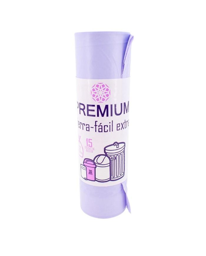 BOLSAS DE BASURA PREMIUM EXTRA FACIL 55X60CM. 15UNID.