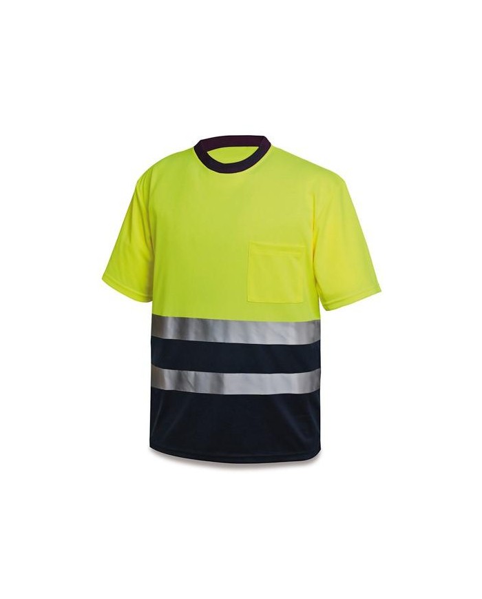 CAMISETA ALTA VISIBILIDAD POLIEST. AMARILLO/AZUL M. T-L