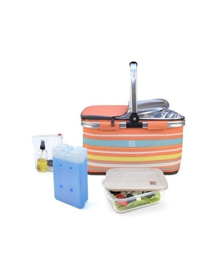 CESTA PICNIC TERMICA IRIS SUMMER NARANJA 20LTS.