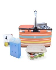 CESTA PICNIC TERMICA IRIS SUMMER NARANJA 20LTS.