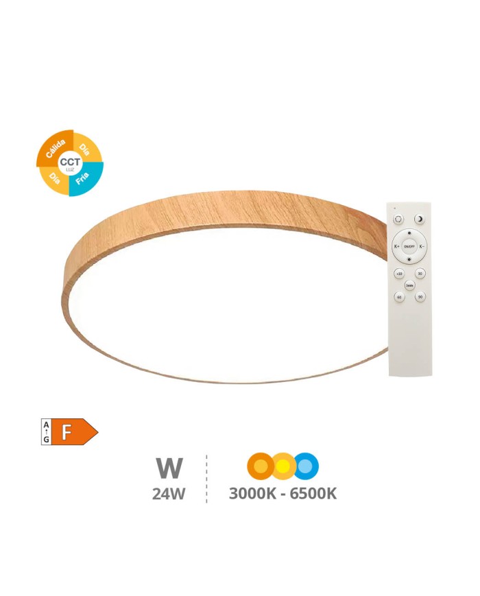 PLAFON TECHO LED GSC C/MANDO 24W. 3000K a 6500K