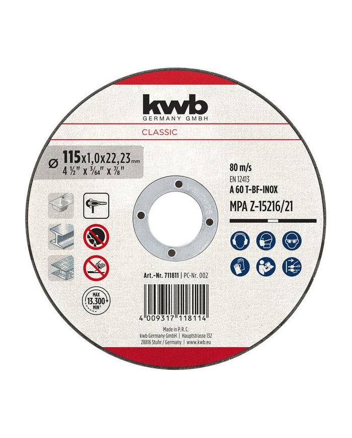 DISCO KWB C/INOX 125X1'0MM.