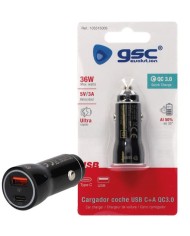 CARGADOR GSC MECHERO COCHE USB C + A QC 3.0