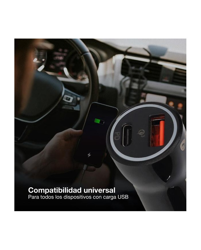 CARGADOR GSC MECHERO COCHE USB C + A QC 3.0