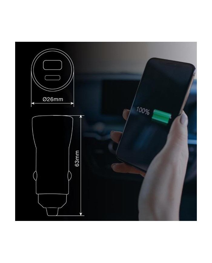 CARGADOR GSC MECHERO COCHE USB C + A QC 3.0