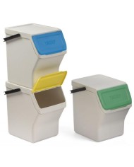 CUBO PLASTICO RECICLAJE TATAY MODULAR 20LTS. (SET 3UDS.)