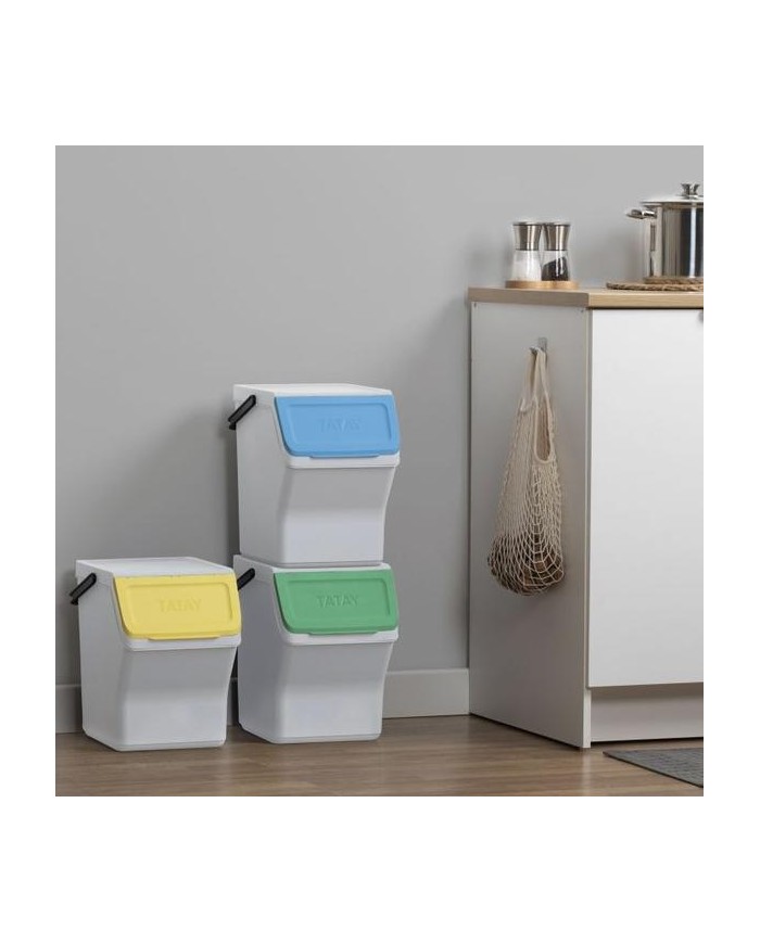 CUBO PLASTICO RECICLAJE TATAY MODULAR 20LTS. (SET 3UDS.)