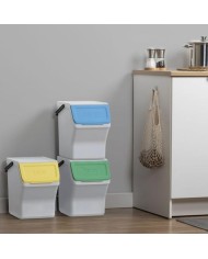 CUBO PLASTICO RECICLAJE TATAY MODULAR 20LTS. (SET 3UDS.)
