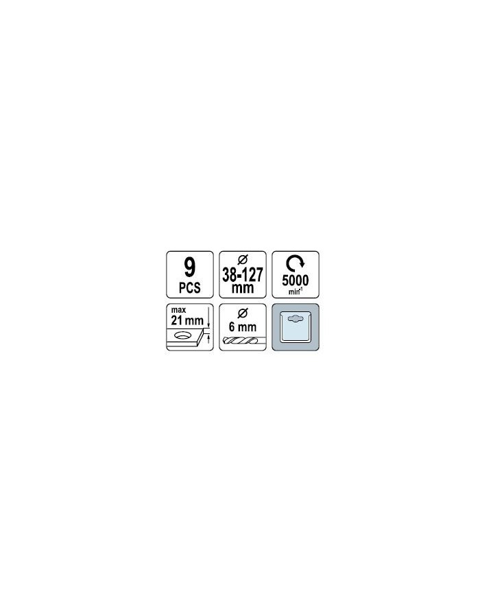 BROCA CORONA VOREL 38-127 MM. 9 PZAS.