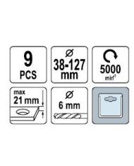 BROCA CORONA VOREL 38-127 MM. 9 PZAS.