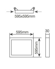 LED PANEL GSC EMPOTRAR 40W. 59'5X59'5CMS.6000K BLANCO