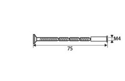 TORNILLO PASANTE MULTICORTE MICEL NIQUEL M4 X 75MM.